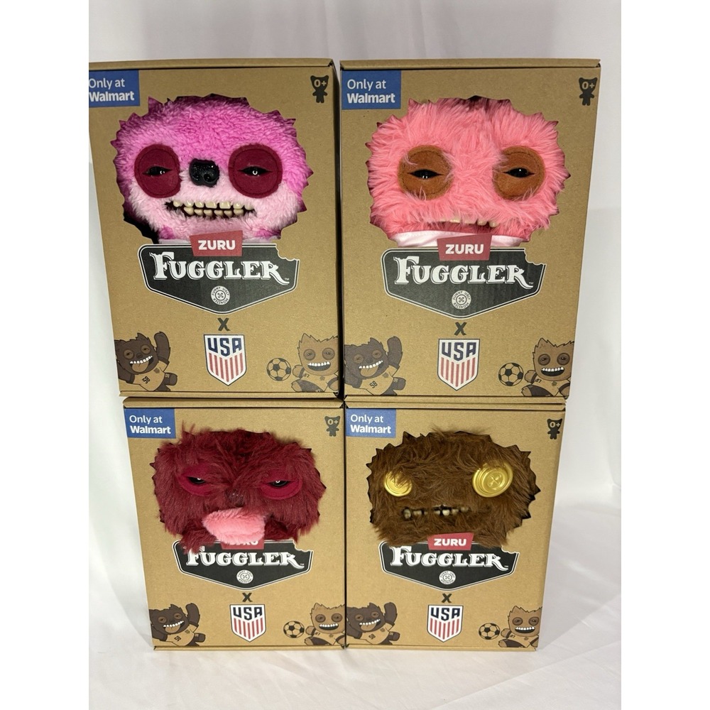 Fuggler FIFA USA Soccer 2026 Button Sir Belch Teddy Bear Grumps Lot of 4